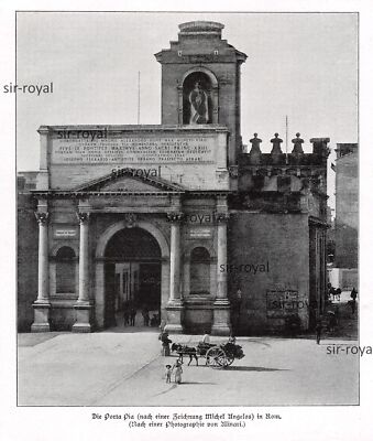 Die Porta Pia in Rom - 1911 - Historische Aufnahme ~13x15cm