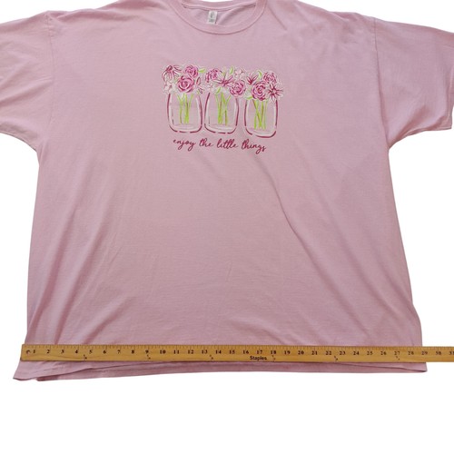 Jerzees graphic print t-shirt Women 4XL/pink+color floral graphic/short sleeves - Picture 8 of 11