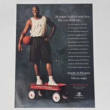 Pubblicità/poster stampa Shaq Shaquille O'Neal America's Promise Wagon ufficiale promo art