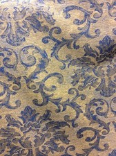 TISSU RIDEAU BLEU 5,20m bleu et beige tissu chenille rideaux LIVRAISON GRATUITE