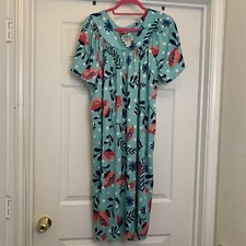 VTG Anthony Richards Floral House Dress Side Pockets Sz Large MuuMuu.