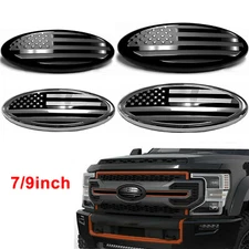 7 9 inch For Ford F150 F250 Front Rear Grille Tailgate Emblem US Flag Oval Badge