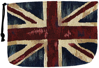 UNION JACK FLAGGE, BELGISCHE GOBELIN TROUSSE GELDBÖRSE ETUI KOSMETIKTASCHE