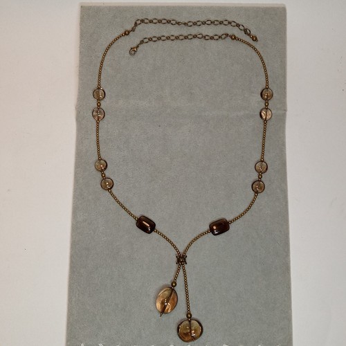 Lariat Necklace Smoky Quartz Crystal Adjustable - Picture 5 of 6