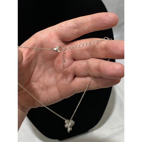 Claire’s Heart Key Pendant Necklace Women’s Silver Faux Stones 11.5” Long Closed - Bild 8 von 11