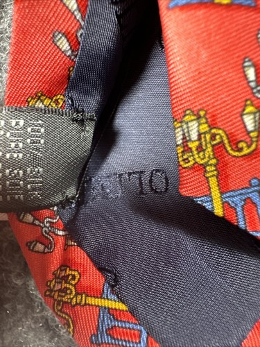 Olimpo NWT Orange Tie Streetlight Arches Handmade 100% Silk - Picture 3 of 4