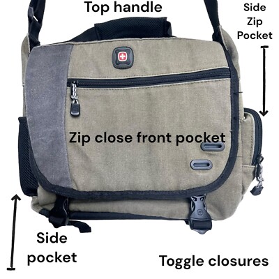 SwissGear Wenger Zinc Adjustable Messenger Bag with Padded Laptop