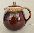 Hull Brown Drip Glaze Teapot Tea Pot Lid Oven Proof Pottery USA FREE SHIPPING