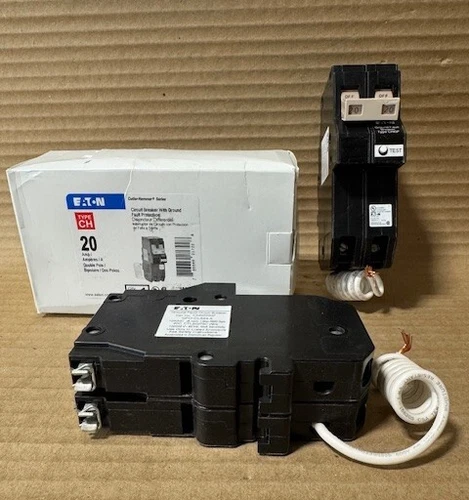 NEW Eaton CH CHN220GF 2 Pole 20 Amp 240V GFI GFCI Circuit Breaker NOB