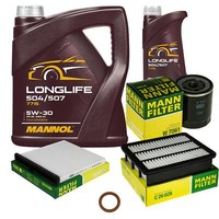 MANN-FILTER Inspektionspaket Mannol 6L Longlife 5W-30 FüR Mazda CX-5 2.2 D