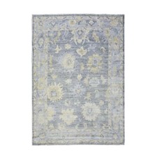 6'2" x 8'9" Black Coral Hand Knotted Afghan Angora Oushak Wool Rug R73033