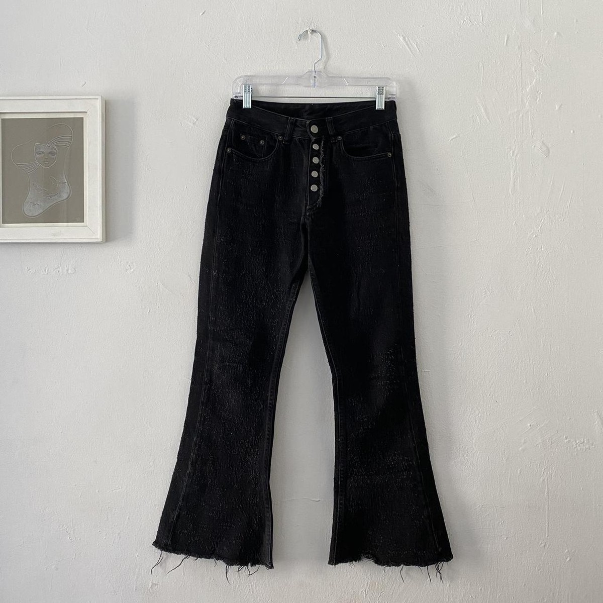 mm6 maison margiela exposed button fly flared jeans | eBay