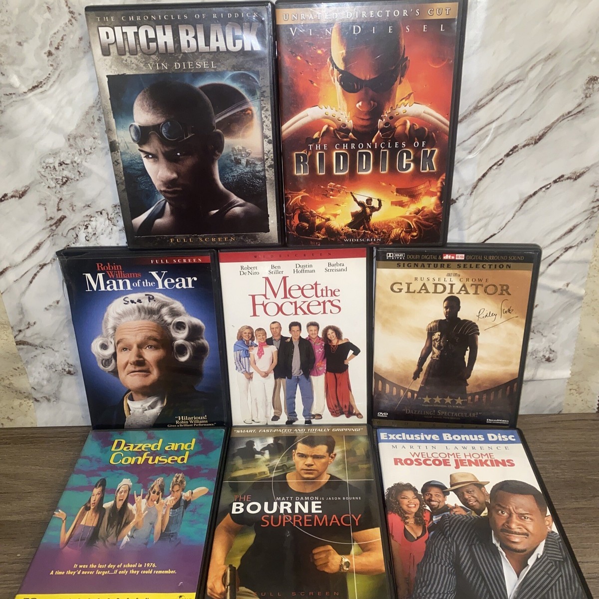 Lot of 8 Universal Studios DVD Movies Gladiator, Pitch Black