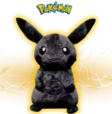 Peluche Pokèmon Black Pikachu in Cotone Morbido Originale Anime 30Cm