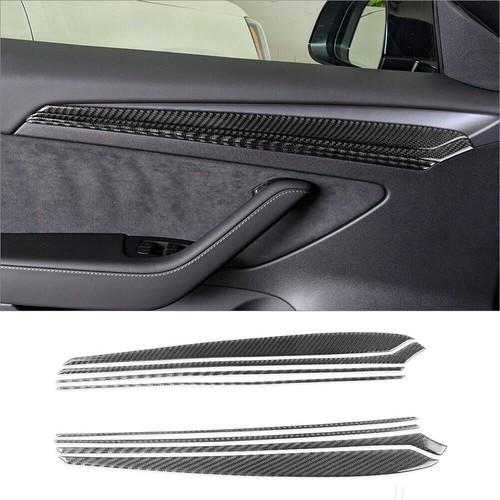 71Pcs Carbon Fiber Interior Full Kit Cover Trim For Tesla Model Y/3 2017-2022 - Picture 14 of 24