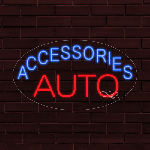 NEW "AUTO ACCESSORIES" OVAL 28x16x1 INCH LED FLEX WINDOW/WALL INDOOR SIGN 34418 - Picture 1 of 1