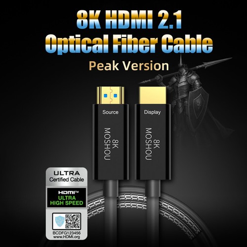 MOSHOU 8K HDMI 2.1 Optical Fiber Cable eARC HDR 8K@60Hz 4K@120Hz for Xbox PS5 - Picture 6 of 12
