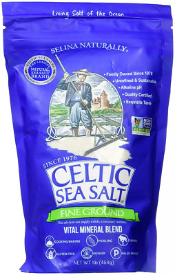 Selina Celtic Sea Salt FINE GROUND 1 LB 16 oz Bag ReSealable PRIORITY SHIPPING