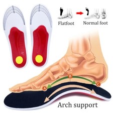 Unisex 3D High Arch Support Insoles Cushion Soft Pads Flat Feet Sport Orthopedic