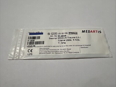 Medartis M-4836 Titan Osteosynthese Platte 5 Loch Y Steg 12mm Modus Trauma 2.0