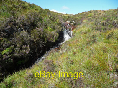 Photo 6x4 Moorland waterfall Drumfearn The water falls into the glen to b c2009