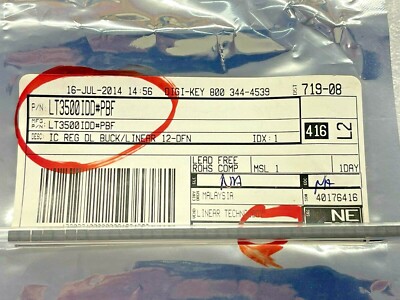 (3 PIECE LOT) LT3500IDD#PBF, LINEAR TECH IC REG DL BUCK/LINEAR 12DFN, ROHS