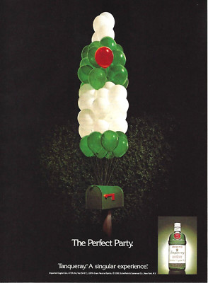 1991 Tanqueray The Perfect Party Dry English Gin vintage Print AD Advertisement