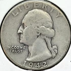 1942-D Washington Silver Quarter 25C Good VG * Nice Original Surfaces 1942D