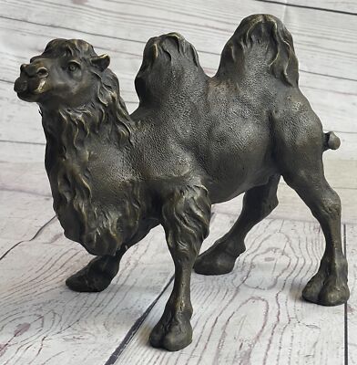 12'' Signed Bronze Copper Statue Art Desert camel Sculpture Artwork Gift Decor