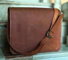 Vintage Leather Men's New Handmade Brown Laptop Shoulder Satchel Messenger Bag