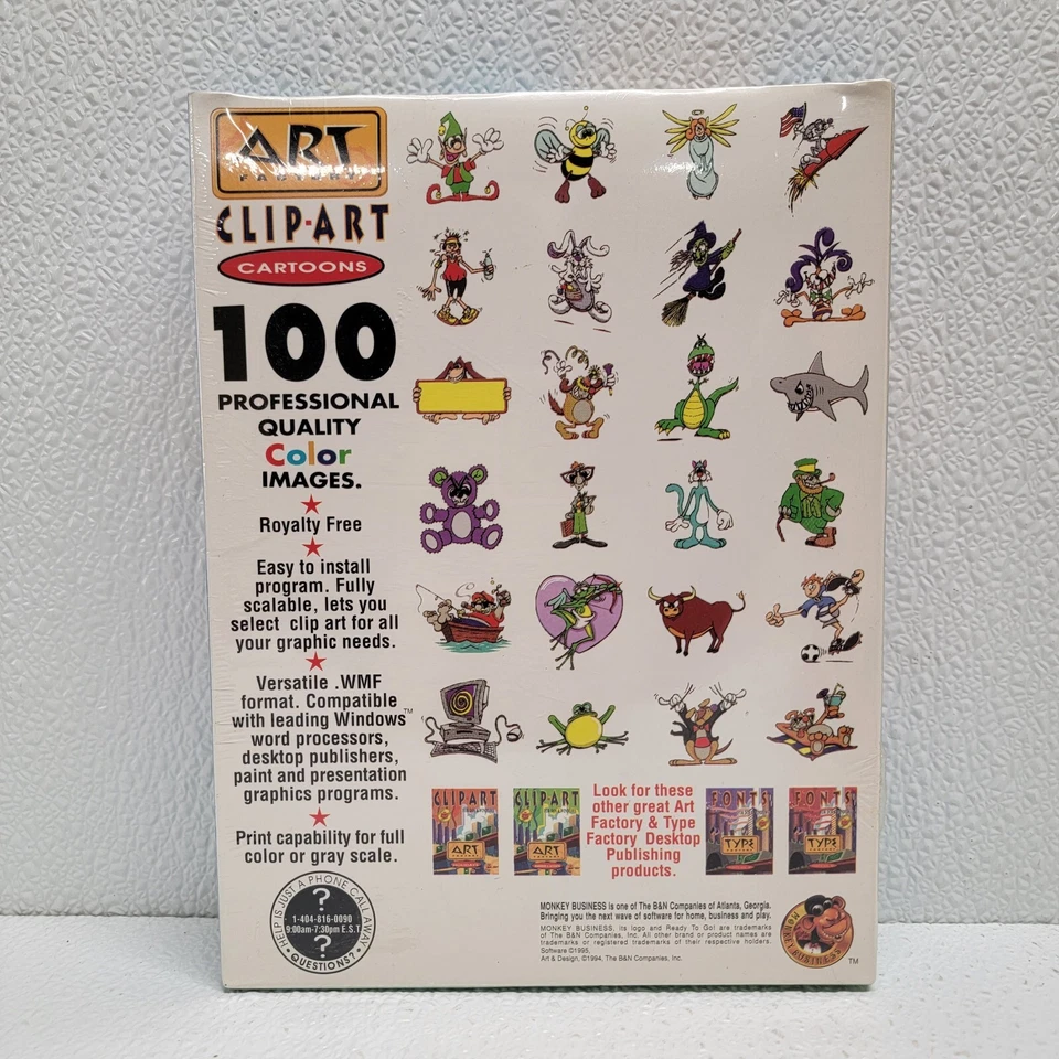 Vintage 1995 Art Factory Clip Art Cartoons 100 Images For Windows Floppy - Image 2 of 4