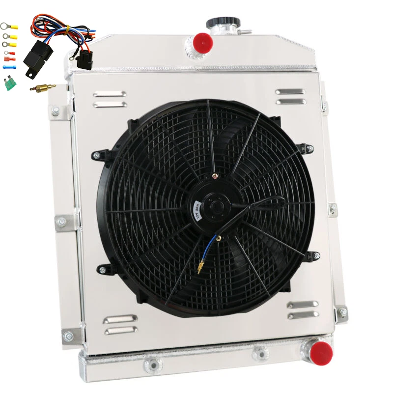 4 Row Aluminum Radiator+Shroud Fan for 1947-1954 Chevy 3100/3600/3800/3900 Truck Foto 2 de 4