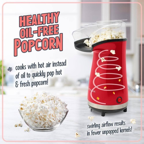 Nostalgia Air Pop Popcorn Machine 1040W 128 oz Red Classic Healthy Snack Maker - Picture 5 of 7