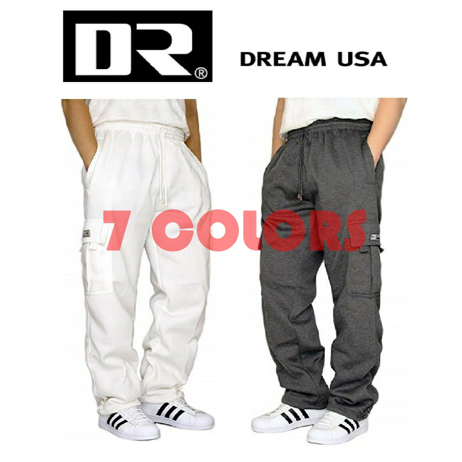 DREAM USA MEN'S FLEECE CARGO SWEATPANTS HEAVYWEIGHT S-5XL 7 COLORS
Opens in a new window or tab