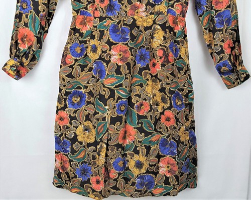 Express Compagnie International Silk Wrap Dress Multicolor Long Sleeves Sz 5 - Picture 8 of 12