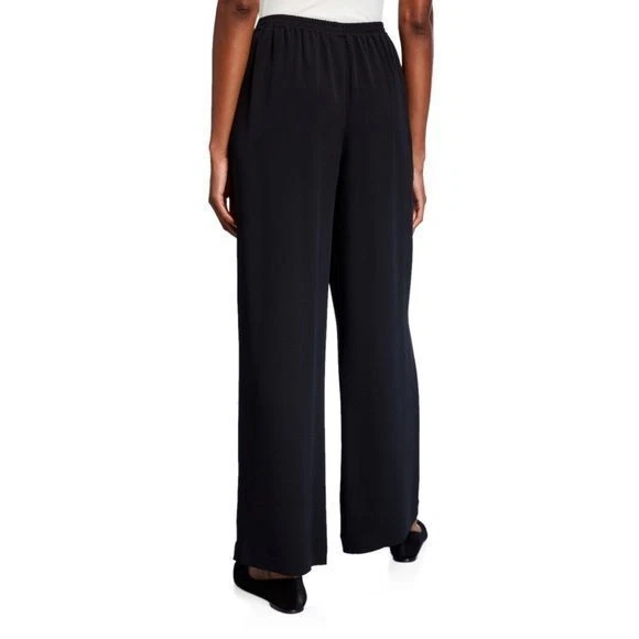 Pantalones para mujer Eskandar negros de lana/seda de pierna ancha pantalones fluidos talla 1 Foto 2 de 4