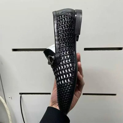 Hollow Out Male Loafers Slip on Dress Shoes Comfortable Casual Business Shoes 