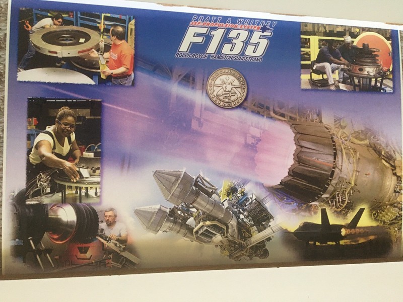 Pratt & Whitney JSF Jet Propulsion System F-135 Small Poster 11” X 17” 2003