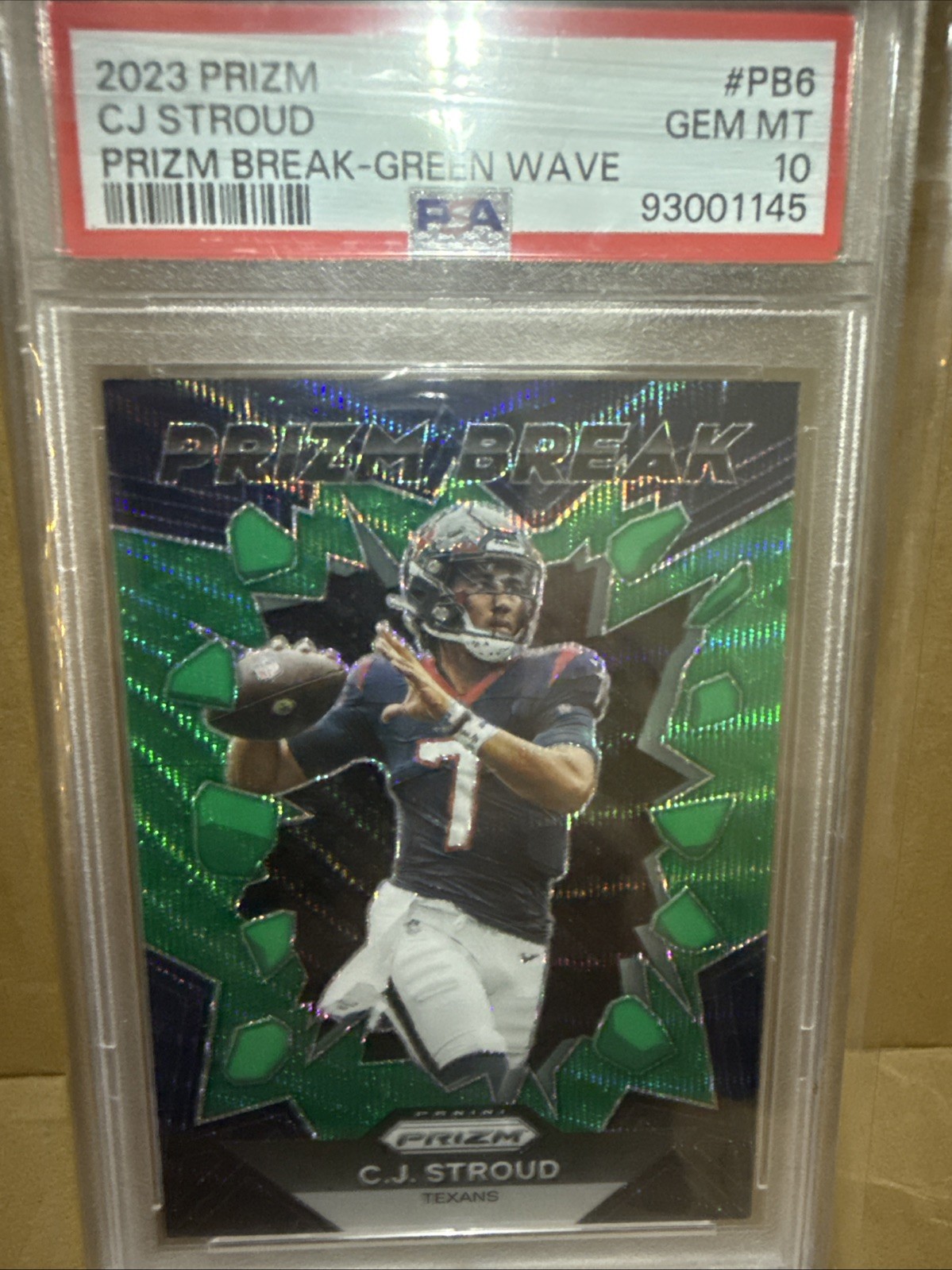 2023 Panini Prizm - Prizm Break C.J. Stroud #PB-6 Green Wave Prizm (RC)