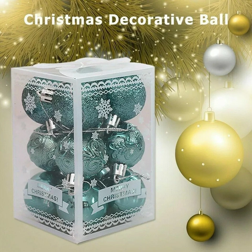 12PCS/1BOX Large Christmas Decor Baubles Tree Xmas Balls Party Wedding Ornament - Image 3 of 4