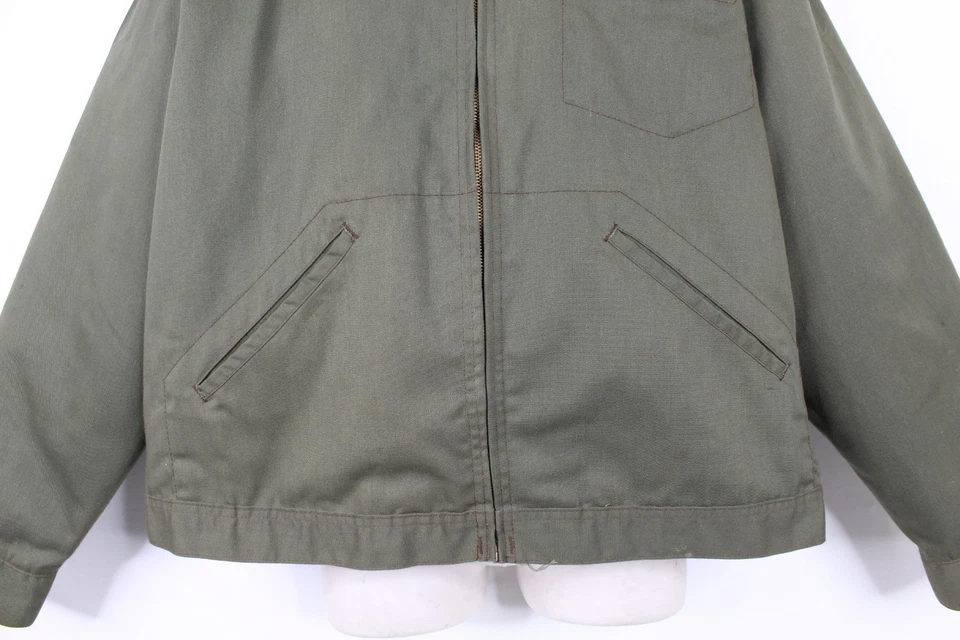 Винтажная мужская рабочая куртка Oshkosh B Gosh 48 Reg Mechanic оливковый цвет сделано в Союзе - Изображение 3 из 4