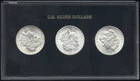 US Coins Morgan Dollar 1889 1898-O 1902-O Gem BU 3pc Set Display NO RESERVE!