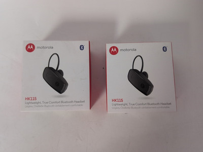 LOT OF 2 MOTOROLA HK115 LIGHTWEIGHT, TRUE COMFORT BLUETOOTH HEADSET