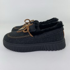 Skechers Cozy Ojai Moccasin Slippers Black Memory Foam Women  s Sz 7