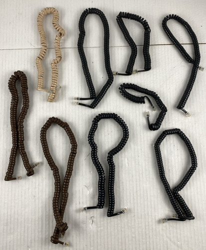 (9) vintage retro assorted coiled various lengths telephone handset cords