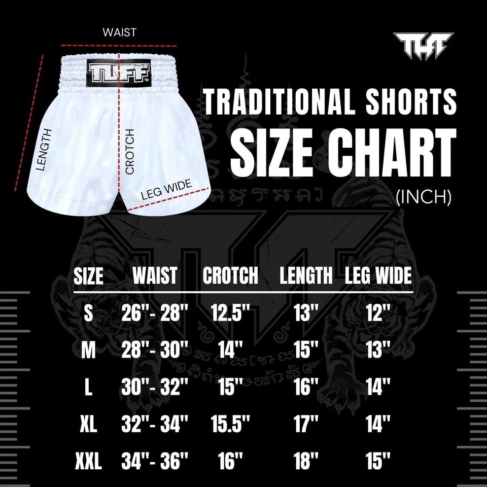 Pantalones Cortos de Boxeo Muay Thai Tiger - Tuff Deporte Artes Marciales Gimnasio Entrenamiento Baúles Foto 4 de 4