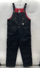 Carhartt Bib Overalls Men  s 42x32 Quilt-Lined Black R38 BLK Hip Zippers