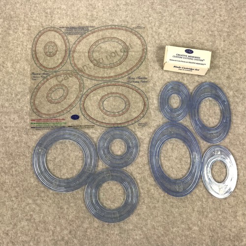 Creative Memories Cutting System Circles, Ovals, 3 Cutting Blades, Template