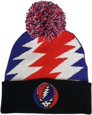 Grateful Dead - Grateful Dead - Steal Your Face Patch - Knit Pom Hat - Jacquard