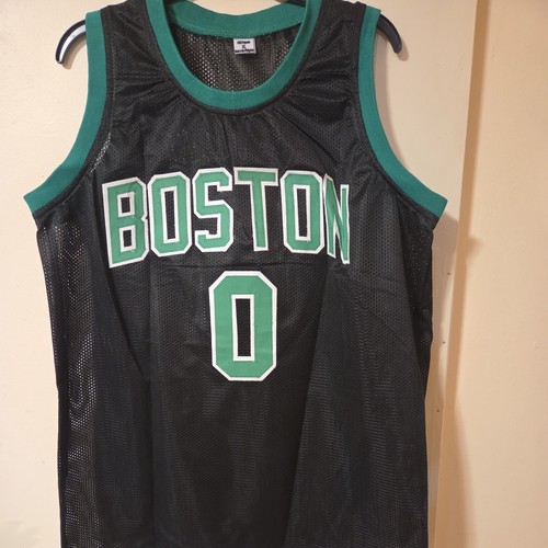 Facsimile Autographed Jayson Tatum Boston Black Reprint Jersey Size Men's XL